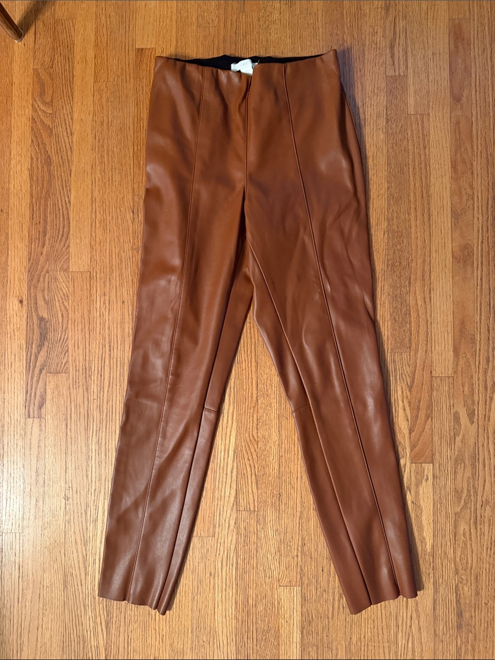 H&M Faux Leather Skinny Pants in Cognac size 6 👀 🍁
